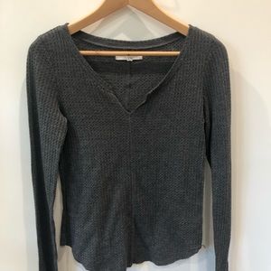 Waffle knit grey sweater